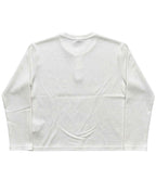 Vintage Graphic White Henley waffle knit