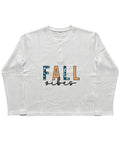 White Henley waffle knit Front Design