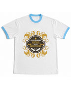 Vintage Graphic White & Sky Blue Ringer Tee