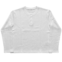 White Henley waffle knit