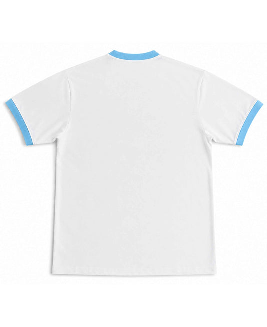 White & Sky Blue Ringer Tee