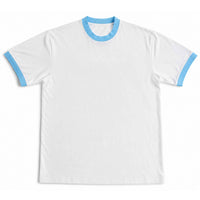 White & Sky Blue Ringer Tee