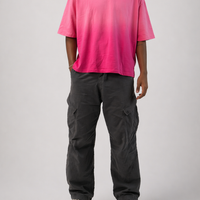 Pink Sunfade Ombré Wash Boxy Fit T-shirt - LitShirt