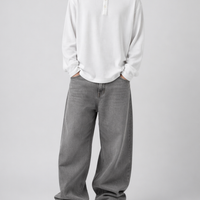 White Henley waffle knit - LitShirt